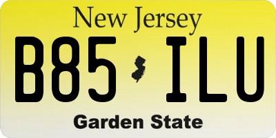NJ license plate B85ILU