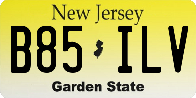 NJ license plate B85ILV