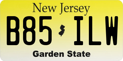 NJ license plate B85ILW
