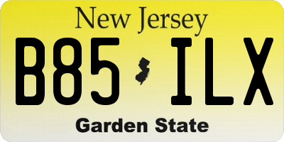 NJ license plate B85ILX