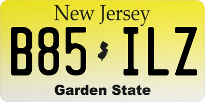 NJ license plate B85ILZ