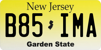 NJ license plate B85IMA