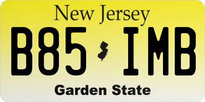 NJ license plate B85IMB
