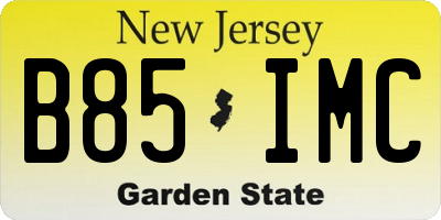 NJ license plate B85IMC