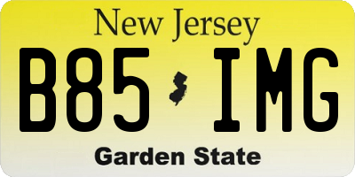 NJ license plate B85IMG