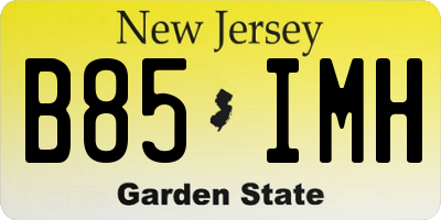 NJ license plate B85IMH