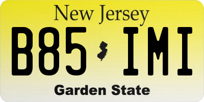 NJ license plate B85IMI