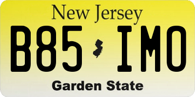 NJ license plate B85IMO