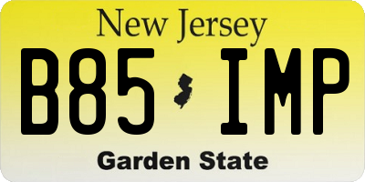 NJ license plate B85IMP