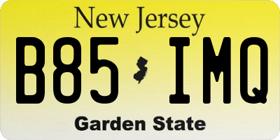 NJ license plate B85IMQ