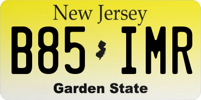 NJ license plate B85IMR