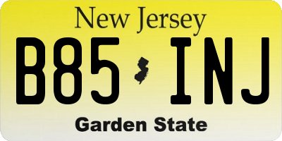 NJ license plate B85INJ