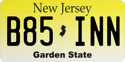 NJ license plate B85INN