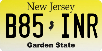 NJ license plate B85INR