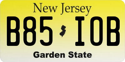 NJ license plate B85IOB