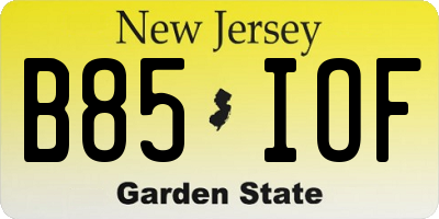NJ license plate B85IOF