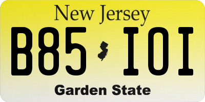 NJ license plate B85IOI
