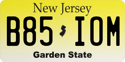 NJ license plate B85IOM