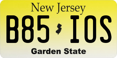 NJ license plate B85IOS