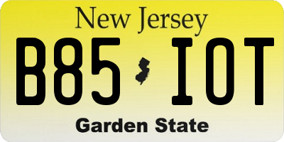 NJ license plate B85IOT