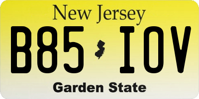 NJ license plate B85IOV