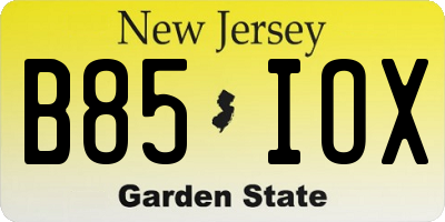 NJ license plate B85IOX