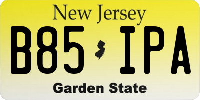NJ license plate B85IPA