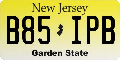 NJ license plate B85IPB