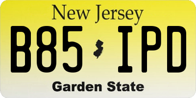NJ license plate B85IPD
