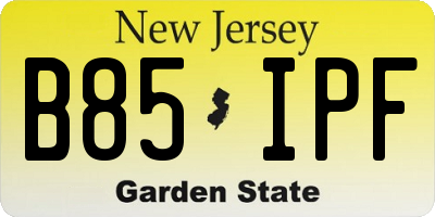NJ license plate B85IPF
