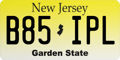 NJ license plate B85IPL