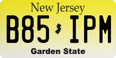 NJ license plate B85IPM