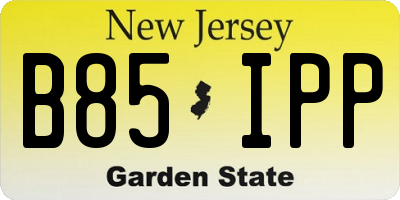 NJ license plate B85IPP