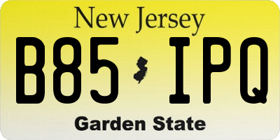 NJ license plate B85IPQ