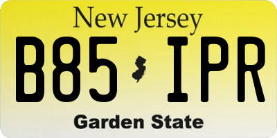 NJ license plate B85IPR