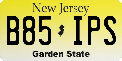 NJ license plate B85IPS
