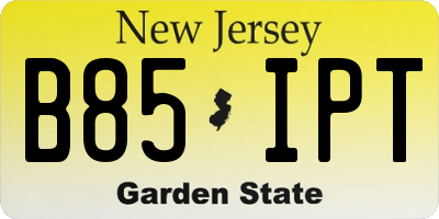 NJ license plate B85IPT