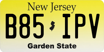 NJ license plate B85IPV