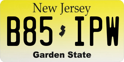 NJ license plate B85IPW