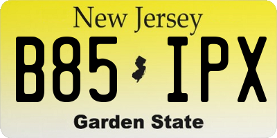 NJ license plate B85IPX