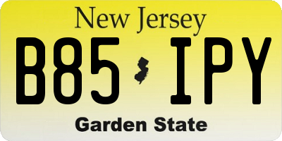 NJ license plate B85IPY