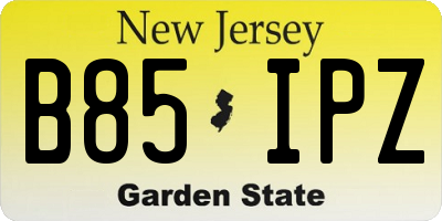 NJ license plate B85IPZ