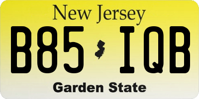 NJ license plate B85IQB