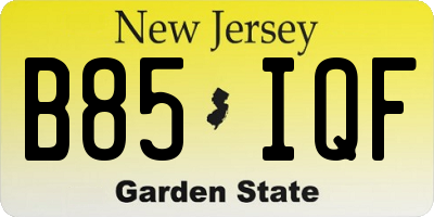 NJ license plate B85IQF
