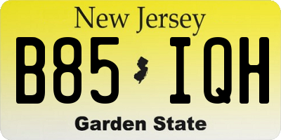 NJ license plate B85IQH