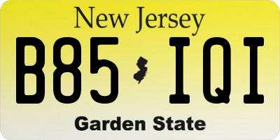 NJ license plate B85IQI