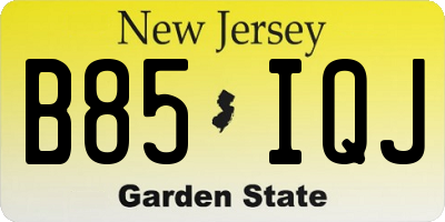NJ license plate B85IQJ
