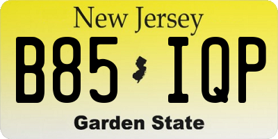 NJ license plate B85IQP