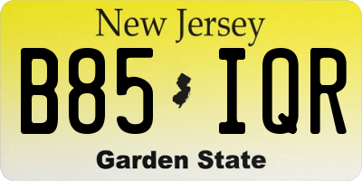 NJ license plate B85IQR