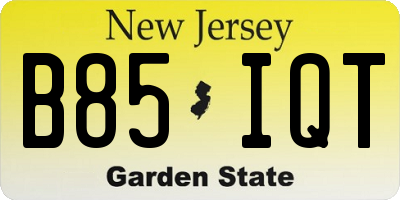 NJ license plate B85IQT